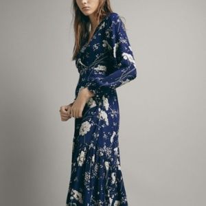 Massimo Dutti Floral Print Midi Dress Size US 4